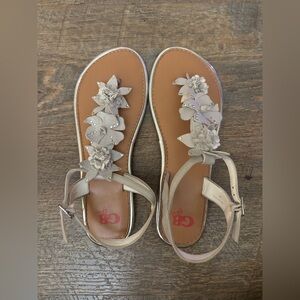 GB Girls Beige Floral Sandals